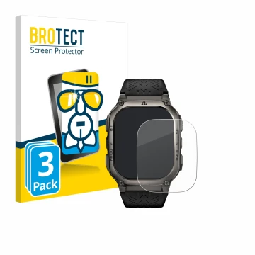 Vorderseite einer Produktverpackung mit dem Markenlogo BROTECT. Daneben ist das Gerät Kospet Tank M3 mit dem zugehörigen Displ