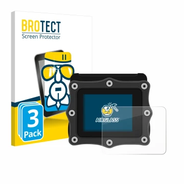 Vorderseite einer Produktverpackung mit dem Markenlogo BROTECT. Daneben ist das Gerät Shearwater Perdix dive computer mit dem 