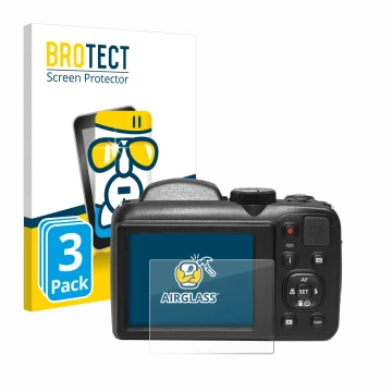 Vorderseite einer Produktverpackung mit dem Markenlogo BROTECT. Daneben ist das Gerät Kodak Pixpro AZ255 mit dem zugehörigen D