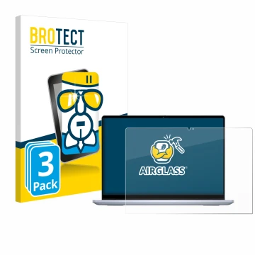 Vorderseite einer Produktverpackung mit dem Markenlogo BROTECT. Daneben ist das Gerät Dell Inspiron 14 7440 2-in-1 mit dem zug