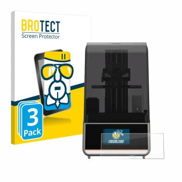 Vorderseite einer Produktverpackung mit dem Markenlogo BROTECT. Daneben ist das Gerät Anycubic Photon Mono M7 Pro mit dem zuge