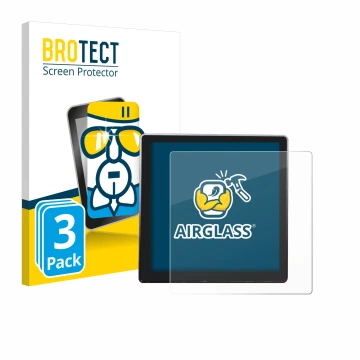 Vorderseite einer Produktverpackung mit dem Markenlogo BROTECT. Daneben ist das Gerät Shelly Wall Display mit dem zugehörigen 