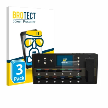 Vorderseite einer Produktverpackung mit dem Markenlogo BROTECT. Daneben ist das Gerät Headrush Prime mit dem zugehörigen Displ