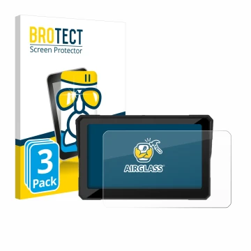 Vorderseite einer Produktverpackung mit dem Markenlogo BROTECT. Daneben ist das Gerät Carpuride W702B 7