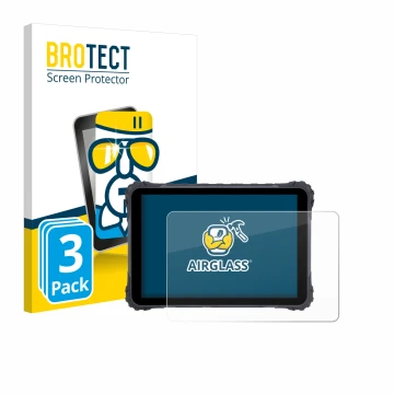 Vorderseite einer Produktverpackung mit dem Markenlogo BROTECT. Daneben ist das Gerät Topicon MDT865 mit dem zugehörigen Displ