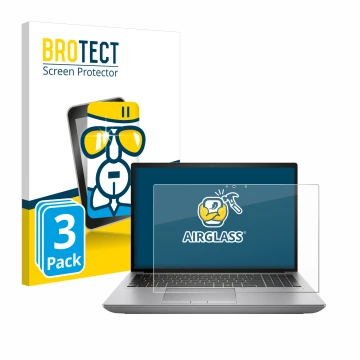 Vorderseite einer Produktverpackung mit dem Markenlogo BROTECT. Daneben ist das Gerät HP ZBook Fury 16 G11 mit dem zugehörigen