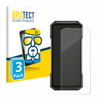 Vorderseite einer Produktverpackung mit dem Markenlogo BROTECT. Daneben ist das Gerät Ulefone Armor 27T Pro mit dem zugehörige