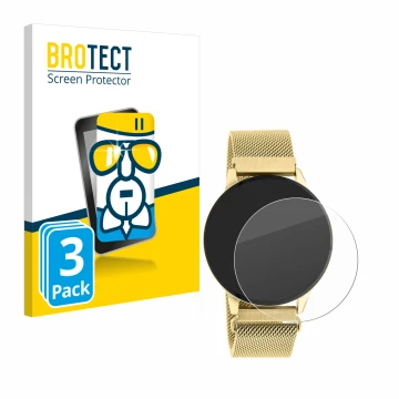 Vorderseite einer Produktverpackung mit dem Markenlogo BROTECT. Daneben ist das Gerät Oozoo Q00121 mit dem zugehörigen Display