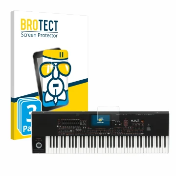 Vorderseite einer Produktverpackung mit dem Markenlogo BROTECT. Daneben ist das Gerät KORG Pa4x mit dem zugehörigen Displaysch