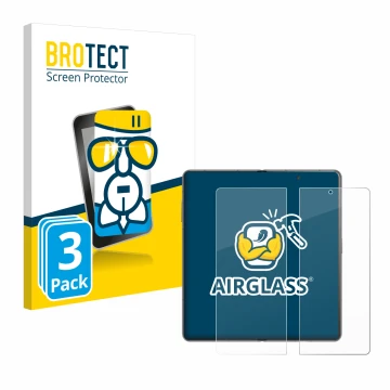 Vorderseite einer Produktverpackung mit dem Markenlogo BROTECT. Daneben ist das Gerät Honor Magic V3 (inneres Display) mit dem