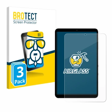 Vorderseite einer Produktverpackung mit dem Markenlogo BROTECT. Daneben ist das Gerät Alldocube iPlay 60 mini Turbo mit dem zu