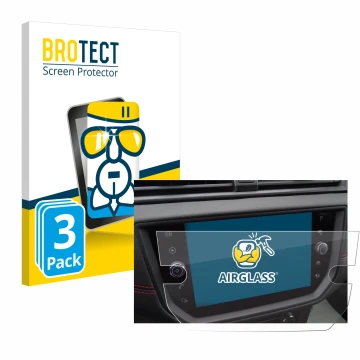 Vorderseite einer Produktverpackung mit dem Markenlogo BROTECT. Daneben ist das Gerät Seat Arona FR Stereo BJ 2019 mit dem zug