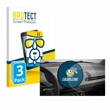 Vorderseite einer Produktverpackung mit dem Markenlogo BROTECT. Daneben ist das Gerät Mini Cooper Electric BJ 2024 mit dem zug