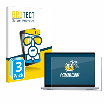 Vorderseite einer Produktverpackung mit dem Markenlogo BROTECT. Daneben ist das Gerät Dell Inspiron 14 7445 2-in-1 mit dem zug