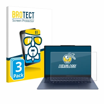 Vorderseite einer Produktverpackung mit dem Markenlogo BROTECT. Daneben ist das Gerät Lenovo Yoga Slim 7 Gen 9 14