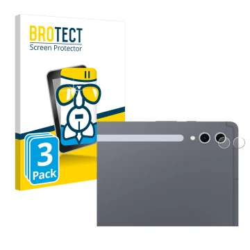 Vorderseite einer Produktverpackung mit dem Markenlogo BROTECT. Daneben ist das Gerät Samsung Galaxy Tab S10 Ultra 5G (NUR Kam