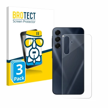 Vorderseite einer Produktverpackung mit dem Markenlogo BROTECT. Daneben ist das Gerät Samsung Galaxy A16 5G (Rückseite) mit de