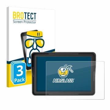 Vorderseite einer Produktverpackung mit dem Markenlogo BROTECT. Daneben ist das Gerät Essgoo Motorrad Carplay 5