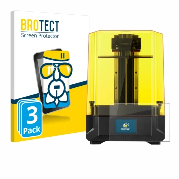 Vorderseite einer Produktverpackung mit dem Markenlogo BROTECT. Daneben ist das Gerät Anycubic Photon Mono X2 9,1