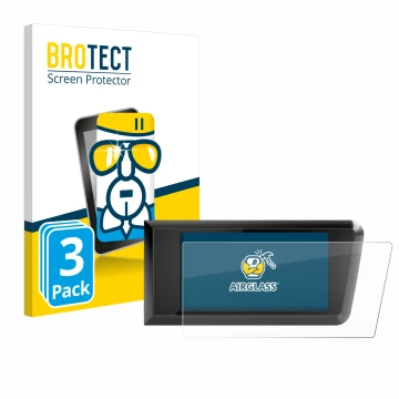 Vorderseite einer Produktverpackung mit dem Markenlogo BROTECT. Daneben ist das Gerät Bosch Purion 400 mit dem zugehörigen Dis