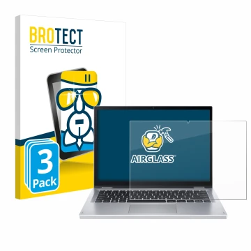 Vorderseite einer Produktverpackung mit dem Markenlogo BROTECT. Daneben ist das Gerät Acer Aspire 3 Spin A3SP14 mit dem zugehö