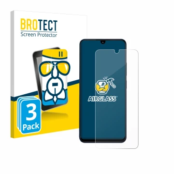 Vorderseite einer Produktverpackung mit dem Markenlogo BROTECT. Daneben ist das Gerät Xiaomi Redmi 14C mit dem zugehörigen Dis