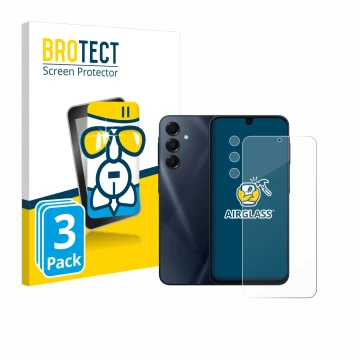 Vorderseite einer Produktverpackung mit dem Markenlogo BROTECT. Daneben ist das Gerät Samsung Galaxy A16 4G (Display+Kamera) m