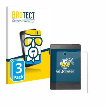 Vorderseite einer Produktverpackung mit dem Markenlogo BROTECT. Daneben ist das Gerät Light Phone 3 mit dem zugehörigen Displa