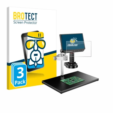 Vorderseite einer Produktverpackung mit dem Markenlogo BROTECT. Daneben ist das Gerät Tomlov TM4K-AF-MAX mit dem zugehörigen D