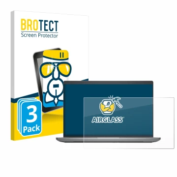 Vorderseite einer Produktverpackung mit dem Markenlogo BROTECT. Daneben ist das Gerät Dell Precision 3591 Workstation mit dem 