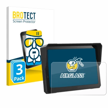 Vorderseite einer Produktverpackung mit dem Markenlogo BROTECT. Daneben ist das Gerät Carpuride W702 Pro 7