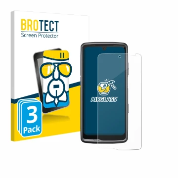 Vorderseite einer Produktverpackung mit dem Markenlogo BROTECT. Daneben ist das Gerät Crosscall Stellar M6 mit dem zugehörigen