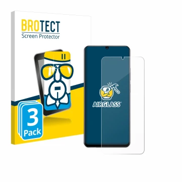 Vorderseite einer Produktverpackung mit dem Markenlogo BROTECT. Daneben ist das Gerät realme Note 60 4G mit dem zugehörigen Di