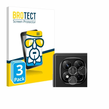 Vorderseite einer Produktverpackung mit dem Markenlogo BROTECT. Daneben ist das Gerät Xiaomi Redmi Note 14 Pro (NUR Kameraschu