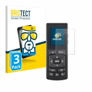 Vorderseite einer Produktverpackung mit dem Markenlogo BROTECT. Daneben ist das Gerät Minn Kota Advanced GPS Navigation mit de