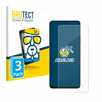 Vorderseite einer Produktverpackung mit dem Markenlogo BROTECT. Daneben ist das Gerät Xiaomi Poco M7 Pro 5G mit dem zugehörige