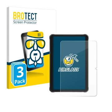 Vorderseite einer Produktverpackung mit dem Markenlogo BROTECT. Daneben ist das Gerät Hotwav R8 mit dem zugehörigen Displaysch