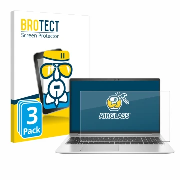 Vorderseite einer Produktverpackung mit dem Markenlogo BROTECT. Daneben ist das Gerät HP EliteBook 650 G10 mit dem zugehörigen