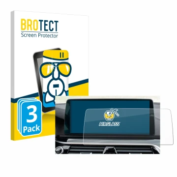 Vorderseite einer Produktverpackung mit dem Markenlogo BROTECT. Daneben ist das Gerät BMW Facelift G31 (LCI) (2021) 12.3