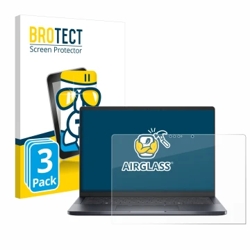 Vorderseite einer Produktverpackung mit dem Markenlogo BROTECT. Daneben ist das Gerät Dell Pro 14 Premium PA14250 Touch mit de