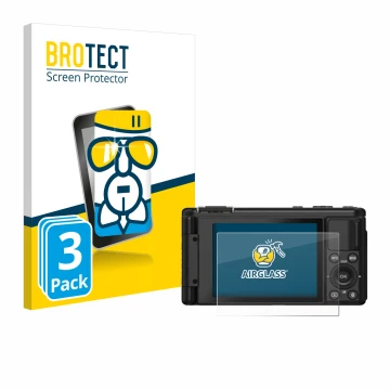 Vorderseite einer Produktverpackung mit dem Markenlogo BROTECT. Daneben ist das Gerät Yashica City 200 mit dem zugehörigen Dis