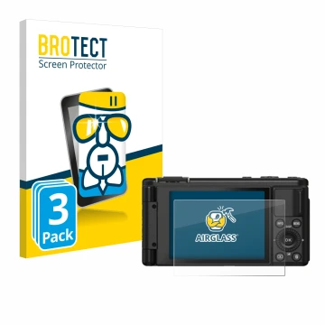 Vorderseite einer Produktverpackung mit dem Markenlogo BROTECT. Daneben ist das Gerät Yashica City 100 mit dem zugehörigen Dis