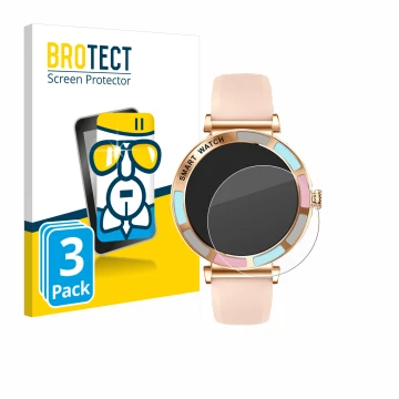 Vorderseite einer Produktverpackung mit dem Markenlogo BROTECT. Daneben ist das Gerät Braidol Smartwatch 1.27