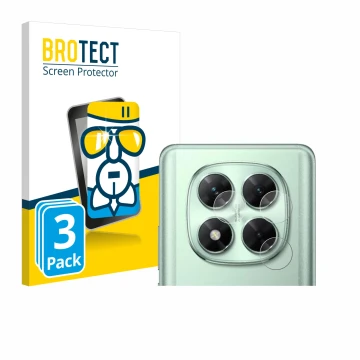 Vorderseite einer Produktverpackung mit dem Markenlogo BROTECT. Daneben ist das Gerät Xiaomi Poco X7 (NUR Kamera) mit dem zuge