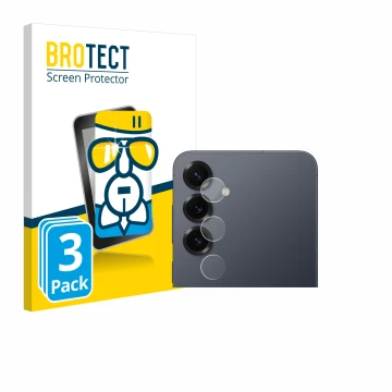 Vorderseite einer Produktverpackung mit dem Markenlogo BROTECT. Daneben ist das Gerät Samsung Galaxy S25 Plus (NUR Kameraschut