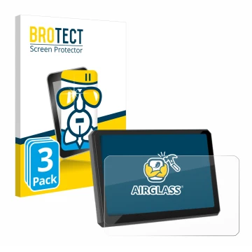 Vorderseite einer Produktverpackung mit dem Markenlogo BROTECT. Daneben ist das Gerät Carpuride W702BS 7
