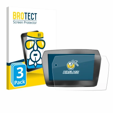 Vorderseite einer Produktverpackung mit dem Markenlogo BROTECT. Daneben ist das Gerät Voge 525DSX 2025 mit dem zugehörigen Dis