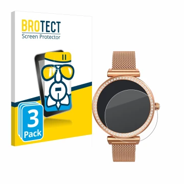 Vorderseite einer Produktverpackung mit dem Markenlogo BROTECT. Daneben ist das Gerät NONGAMX Smartwatch 1.27