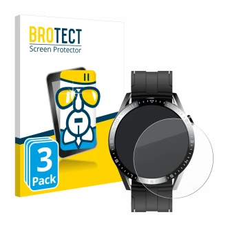 Vorderseite einer Produktverpackung mit dem Markenlogo BROTECT. Daneben ist das Gerät Tracer Smartwatch SM9 mit dem zugehörige