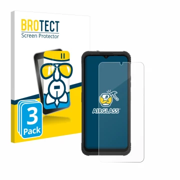 Vorderseite einer Produktverpackung mit dem Markenlogo BROTECT. Daneben ist das Gerät AGM H Max mit dem zugehörigen Displaysch
